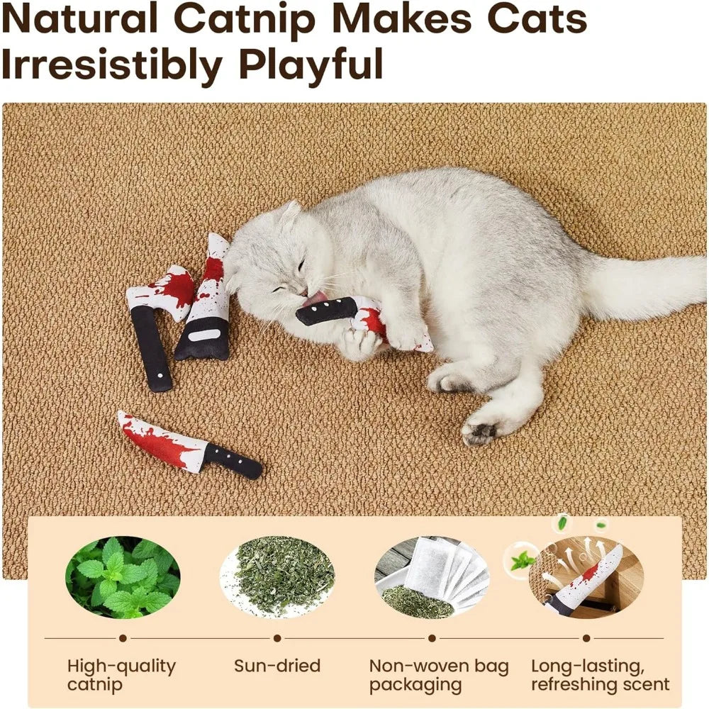 Horror knife 4Pcs Cat Toys.