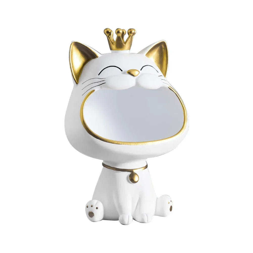 Exquisite Resin Lucky Cat Figurine. Storage Box Creative