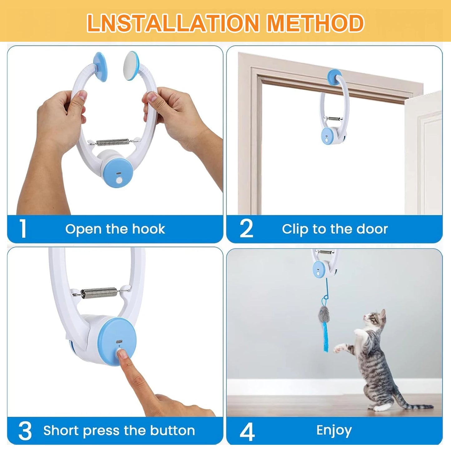 Door Hanging Auto-Rebound Cat Toy.