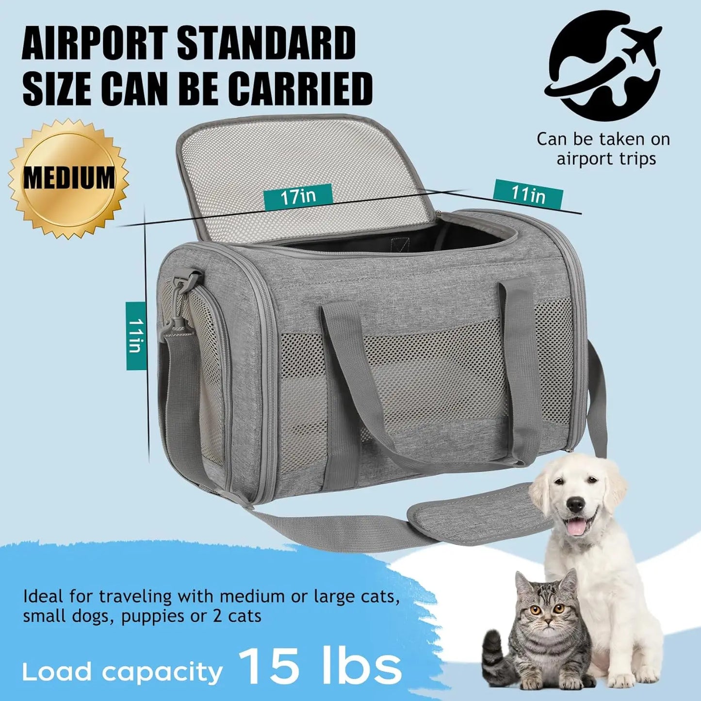Cat carrier Case Airline Approved.
