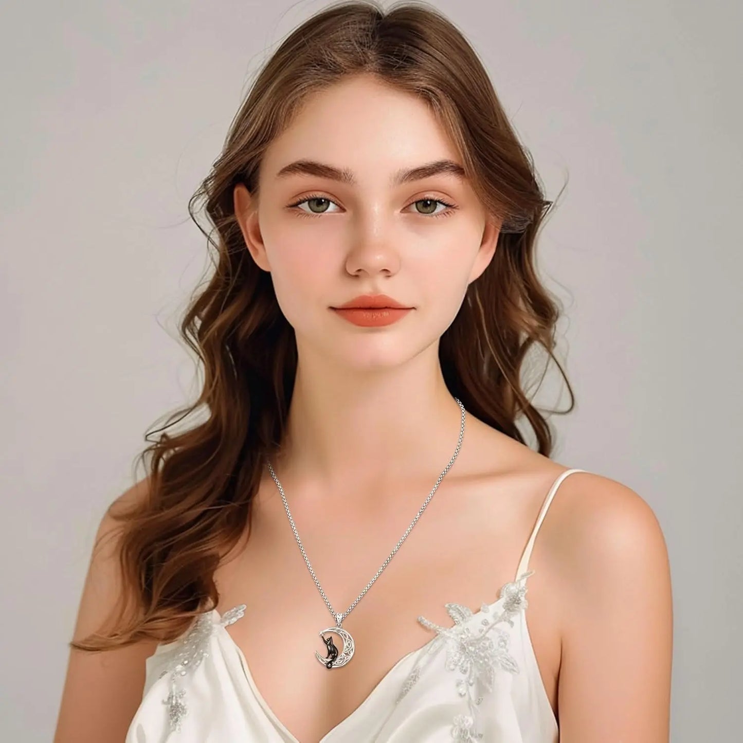 Black Cat Celtic knot Necklace.