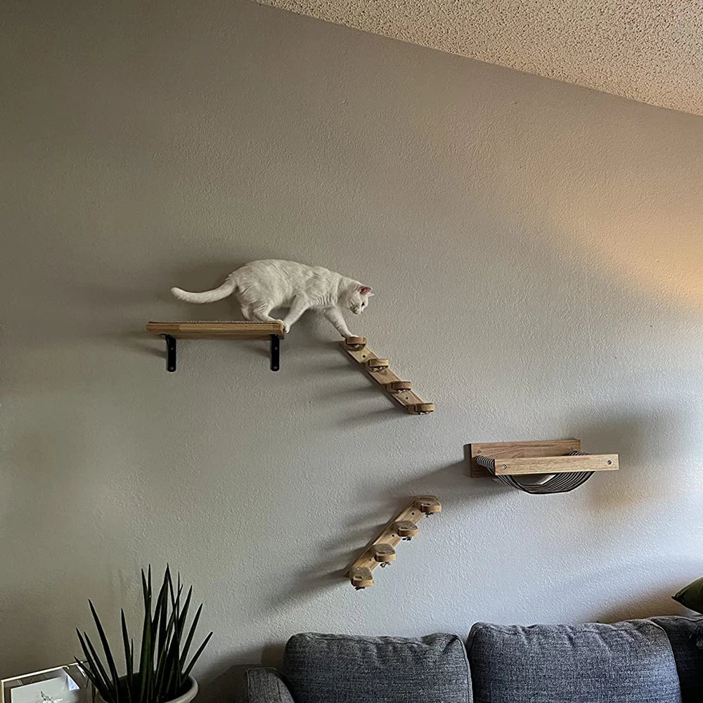 3Pcs Cat Hammock with Four Steps.