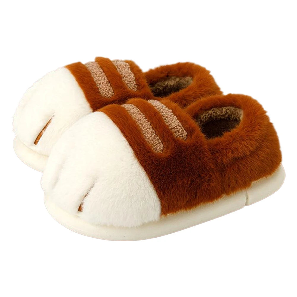 3D Cat Paw Plush Slippers.