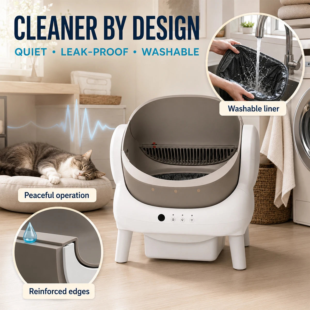 Smart Self-Cleaning Cat Litter Box.