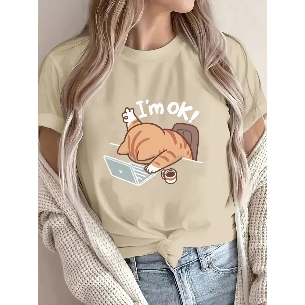 "I'm Okay" Cat Graphic T-Shirt.