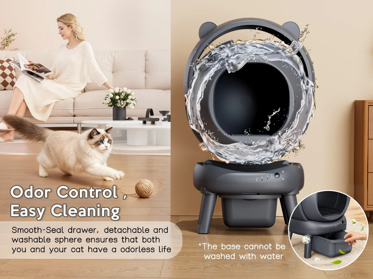 The Cambridge Self-Cleaning Litter Box.