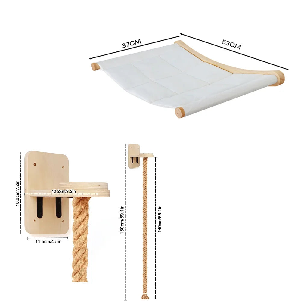 Wall Mounted Cat Hammock Set.