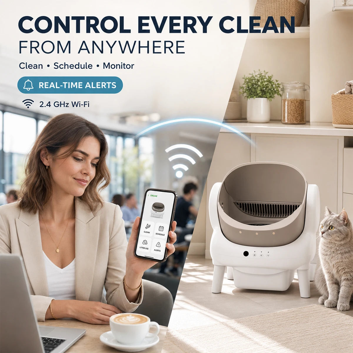 Smart Self-Cleaning Cat Litter Box.