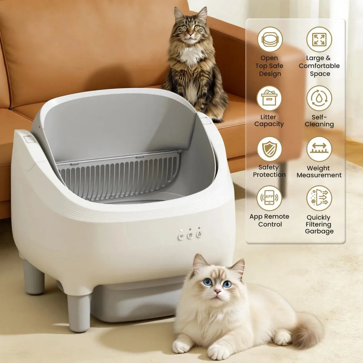 Smart Self‑Cleaning Cat Litter Box.