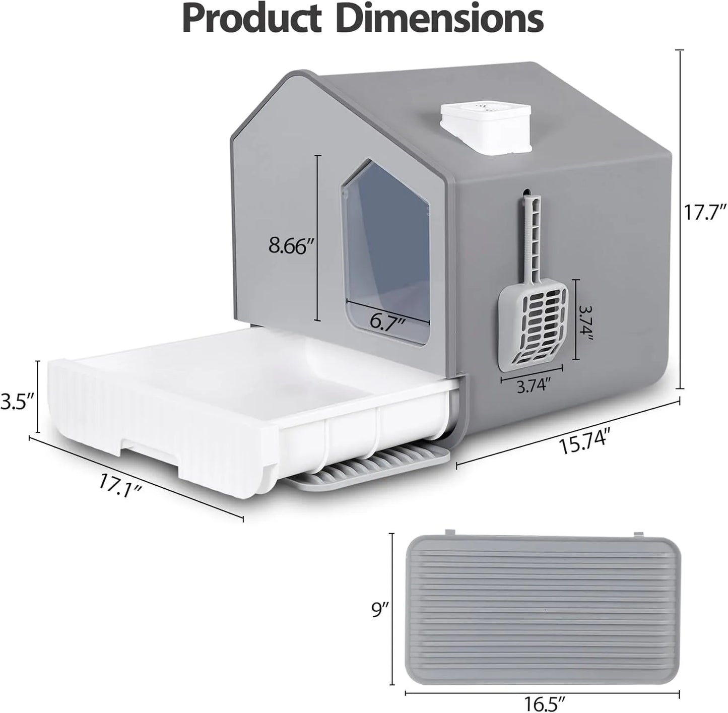 Extra Large Enclosed Cat Litter Box.