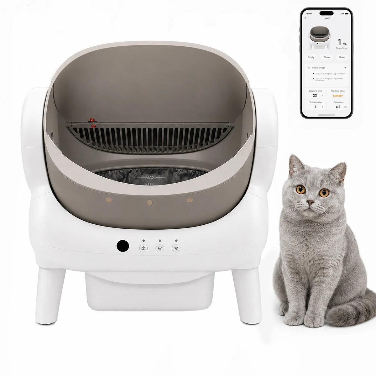 Smart Self-Cleaning Cat Litter Box.