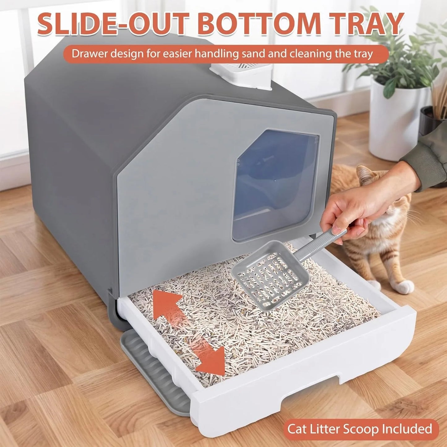 Extra Large Enclosed Cat Litter Box.