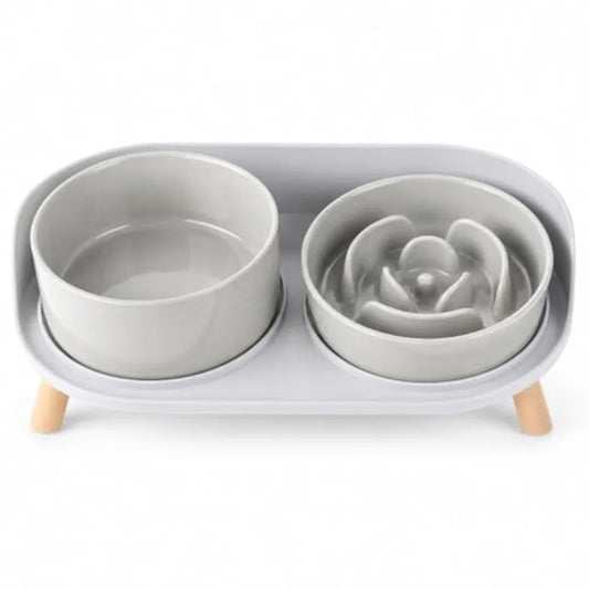 Elevated Slow Feeder Dog Bowls.