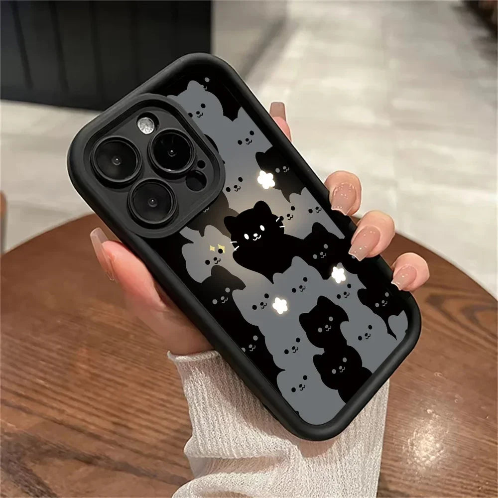 Cute Cartoon Cat Silicone Phone Case.