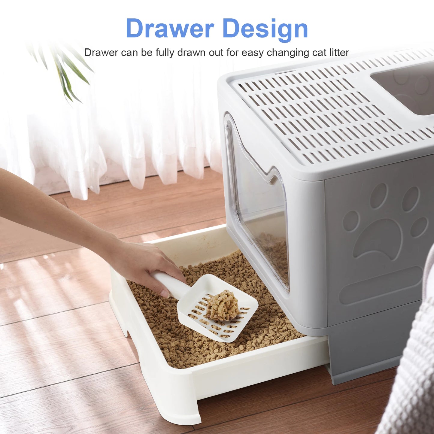 XXL Large Space Foldable Cat Litter Box.