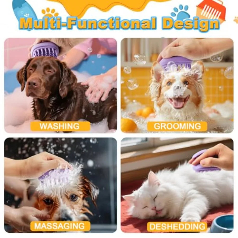2-in-1 Dog Bath Brush for Grooming and Massage.