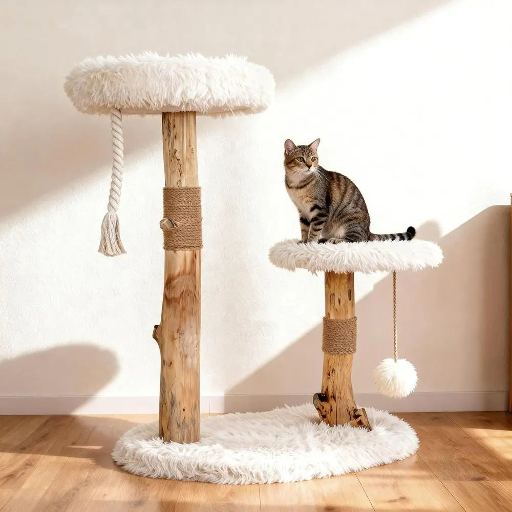 33 Natural Wooden Cat Tree.