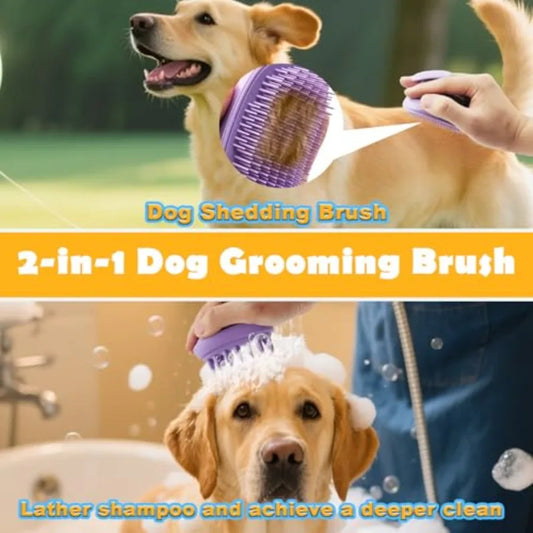 2-in-1 Dog Bath Brush for Grooming and Massage.