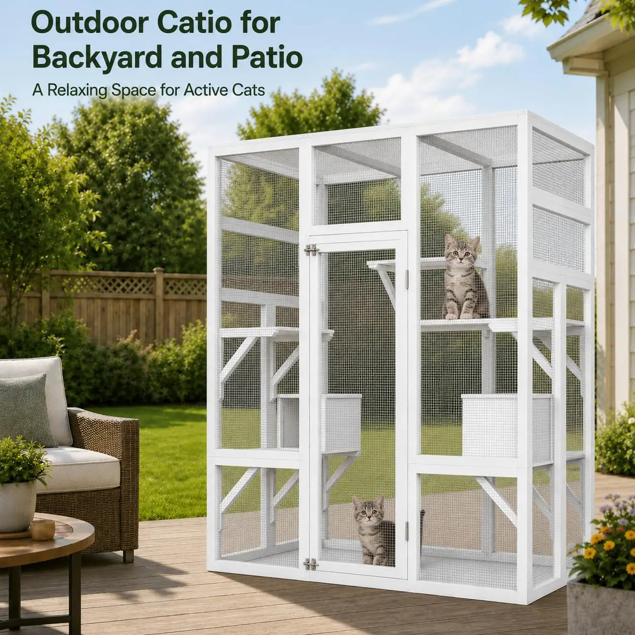 Walk-in Catio Outdoor Cat Enclosure.