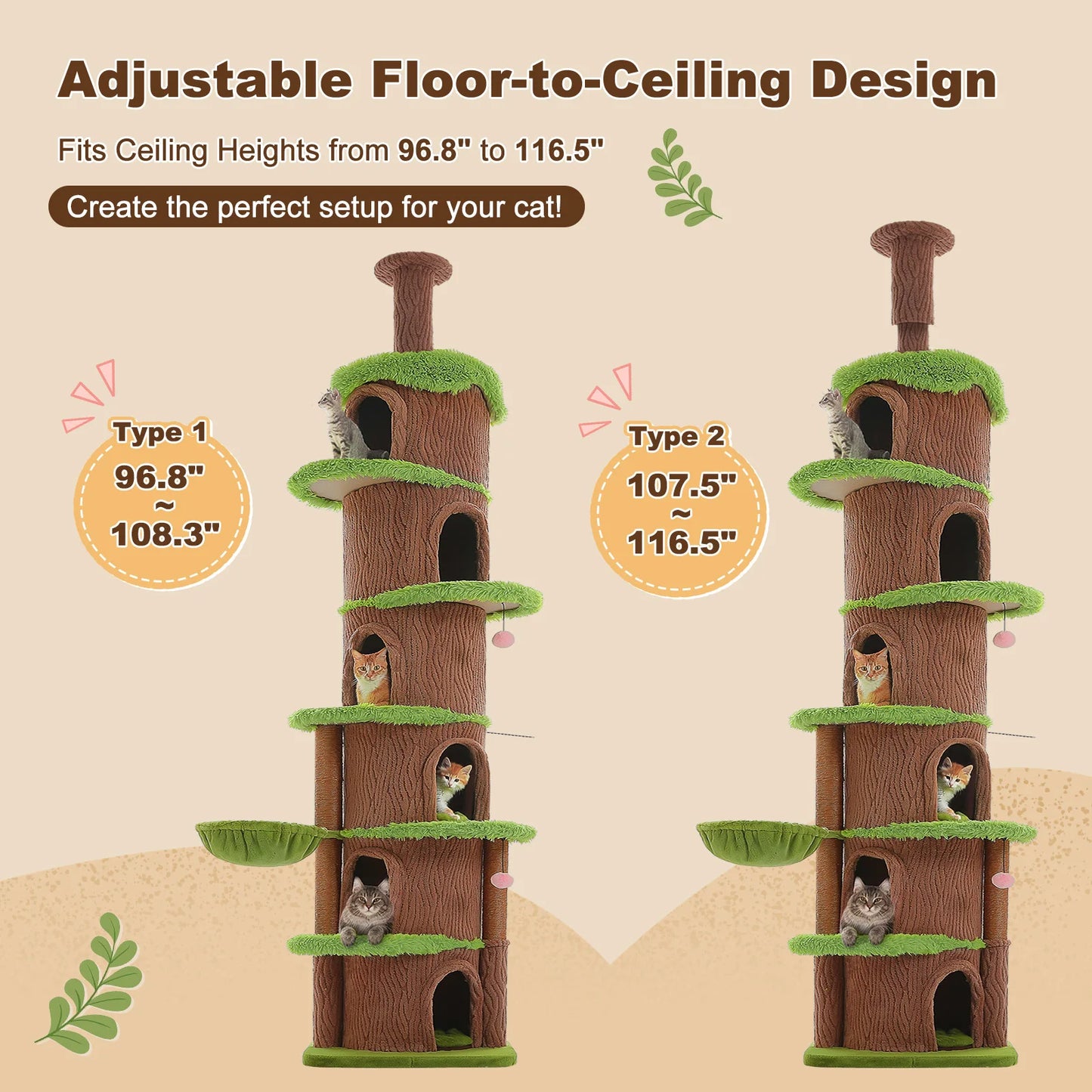 Large Floor to Ceiling Cat Tree.