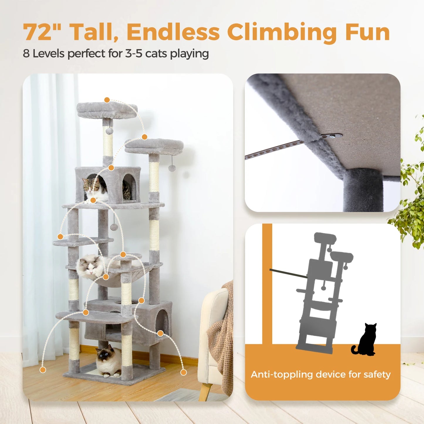 Large Cat Tree and Tower for Indoor Cats.