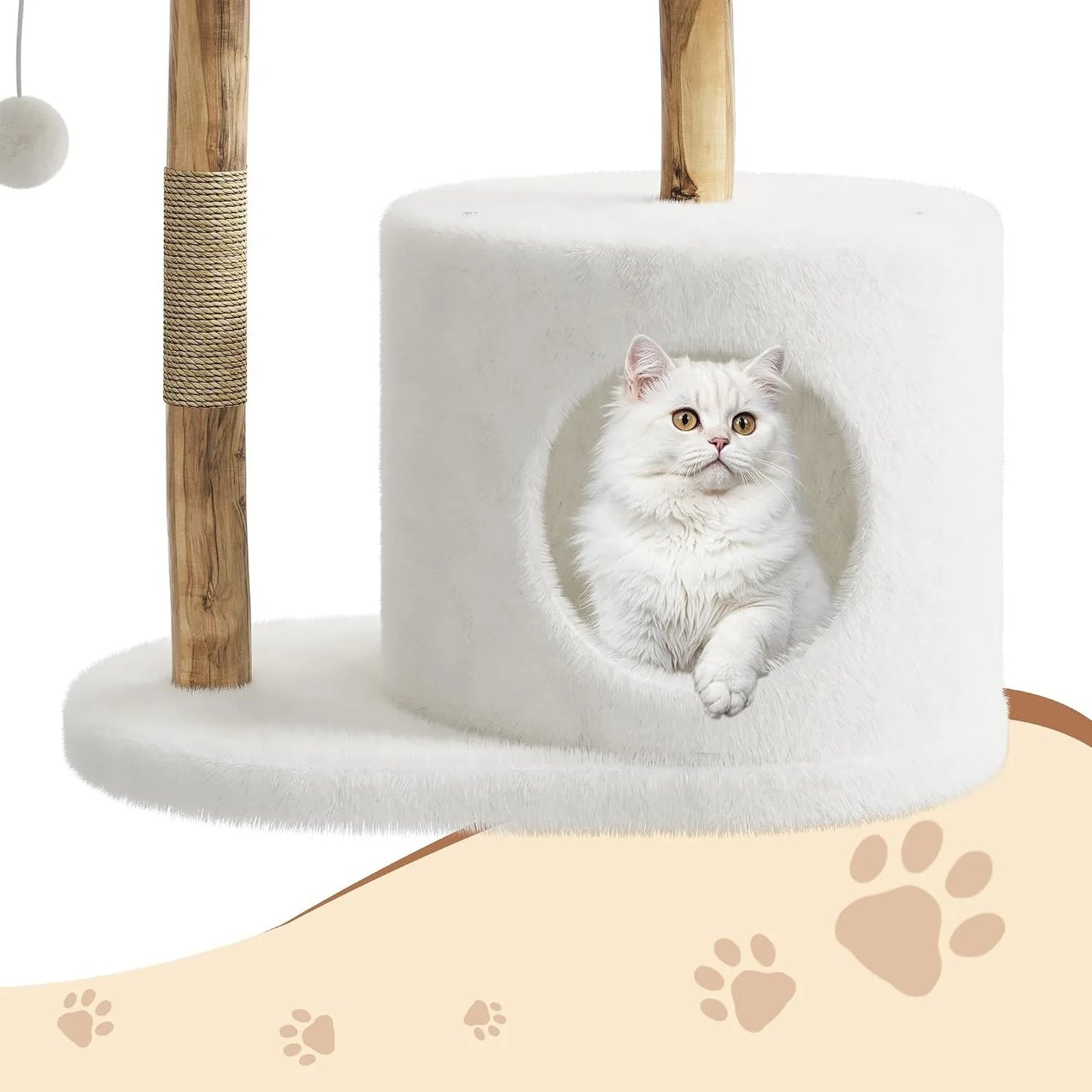43 Inch Wooden Cat Tree Tower.