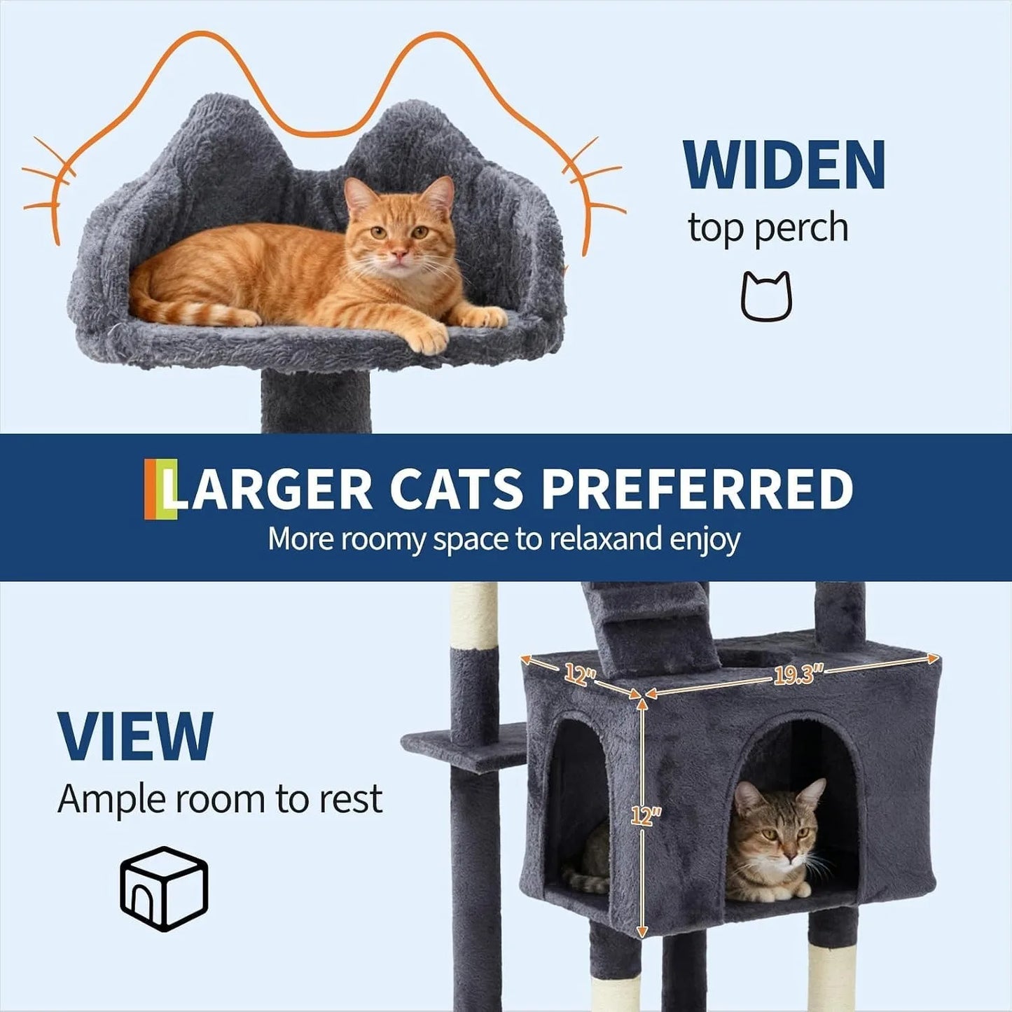 72" Cat Tree for Large Cats.
