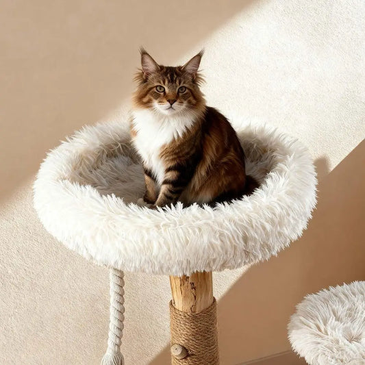 33 Natural Wooden Cat Tree.