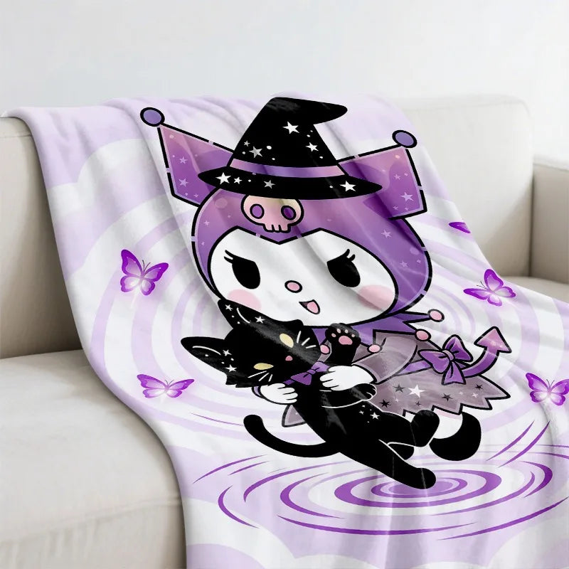 Sanrio Blanket Kurumi Witch Theme Fleece Blanket.