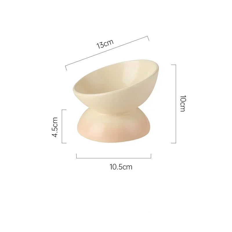 Tilted Cat Ceramic Bowl Gradient.