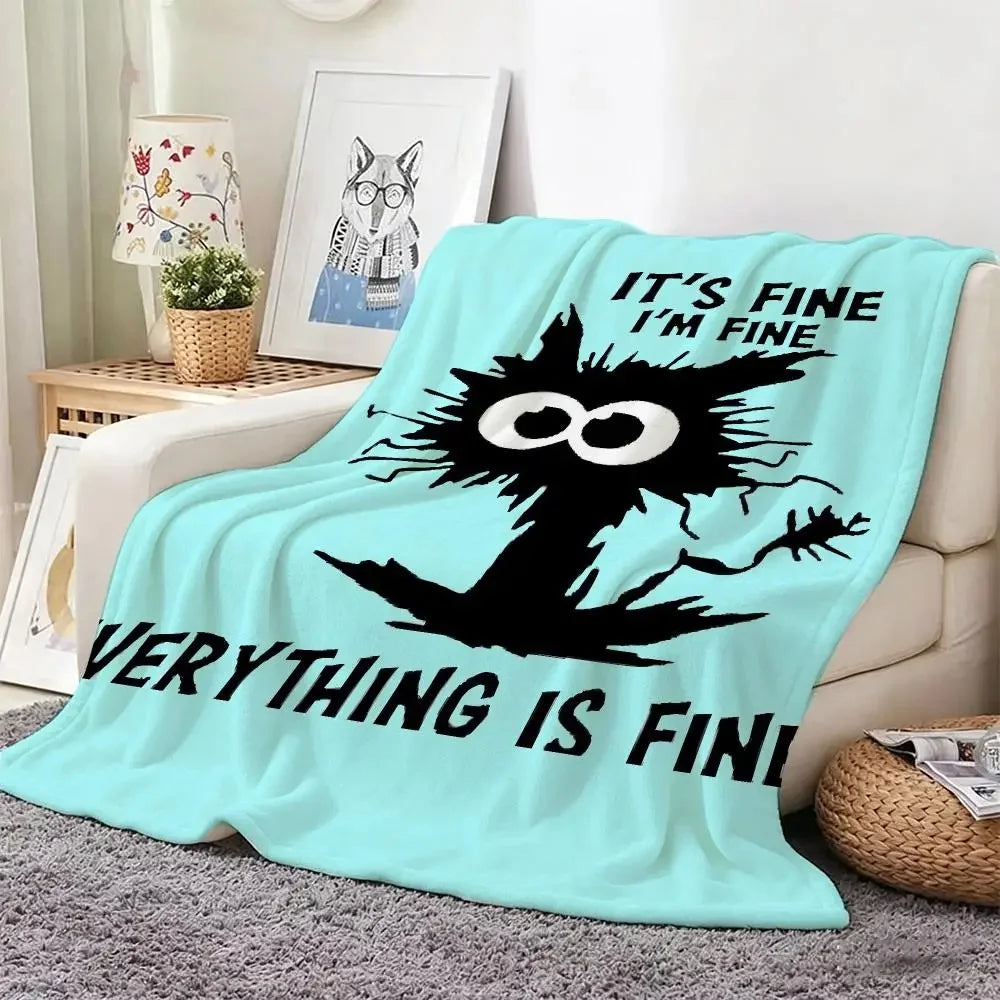 It's Fine I'm Fine Everything Is Fine Frazzled Blanket.