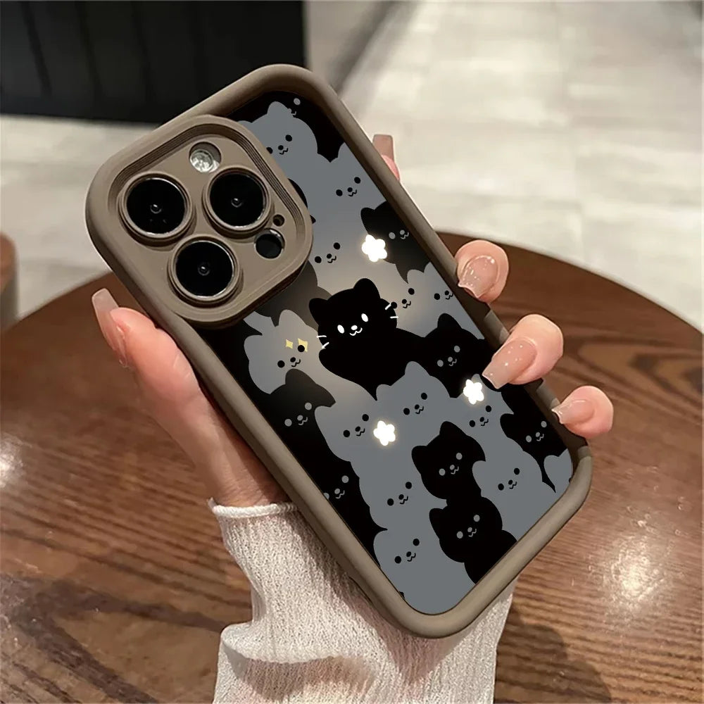 Cute Cartoon Cat Silicone Phone Case.
