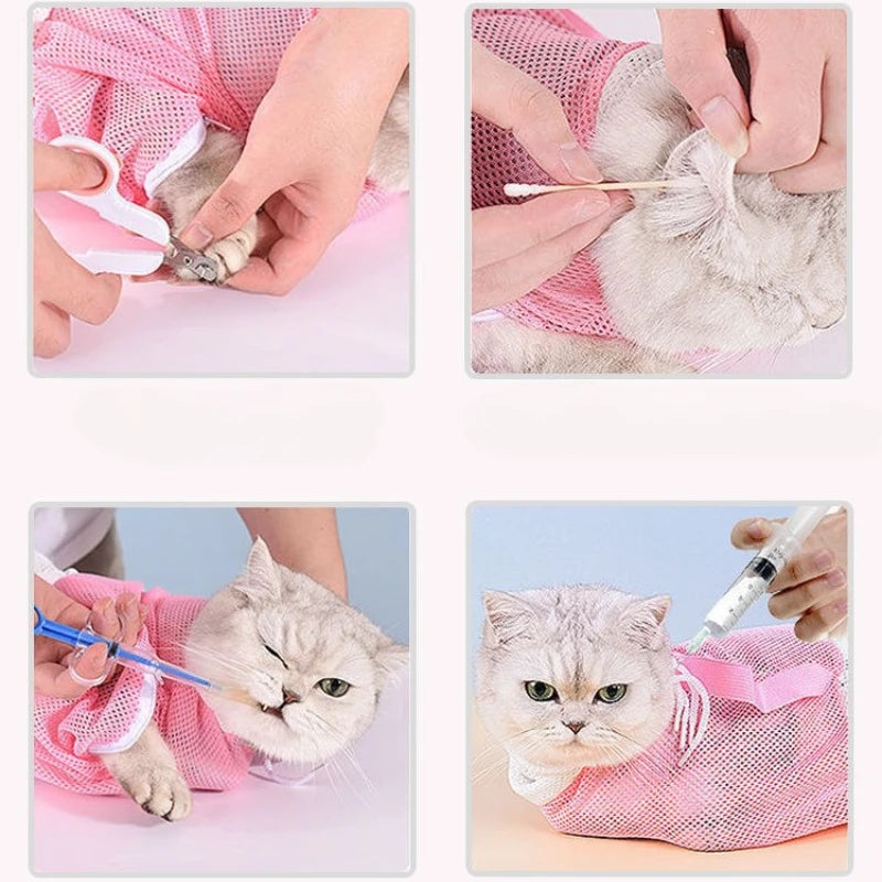 Mesh Cat Grooming Bath Bag.