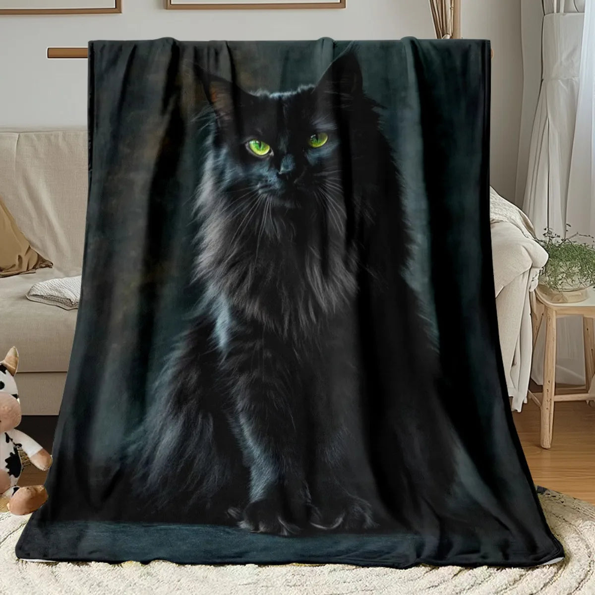 Black Cat Flannel Blanket.
