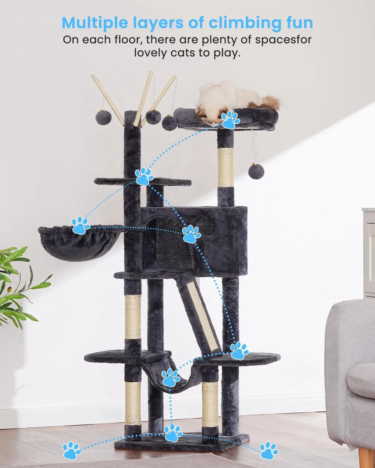 Cat Tower with Padded Bed.