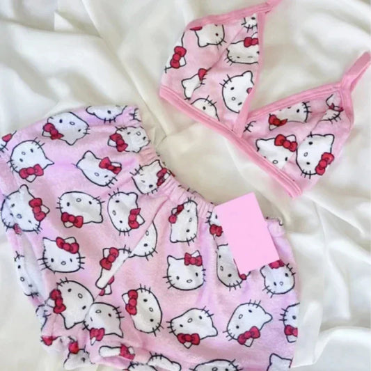 Sanrio Cartoon Hello Kitty Loose Ladies Pajama.