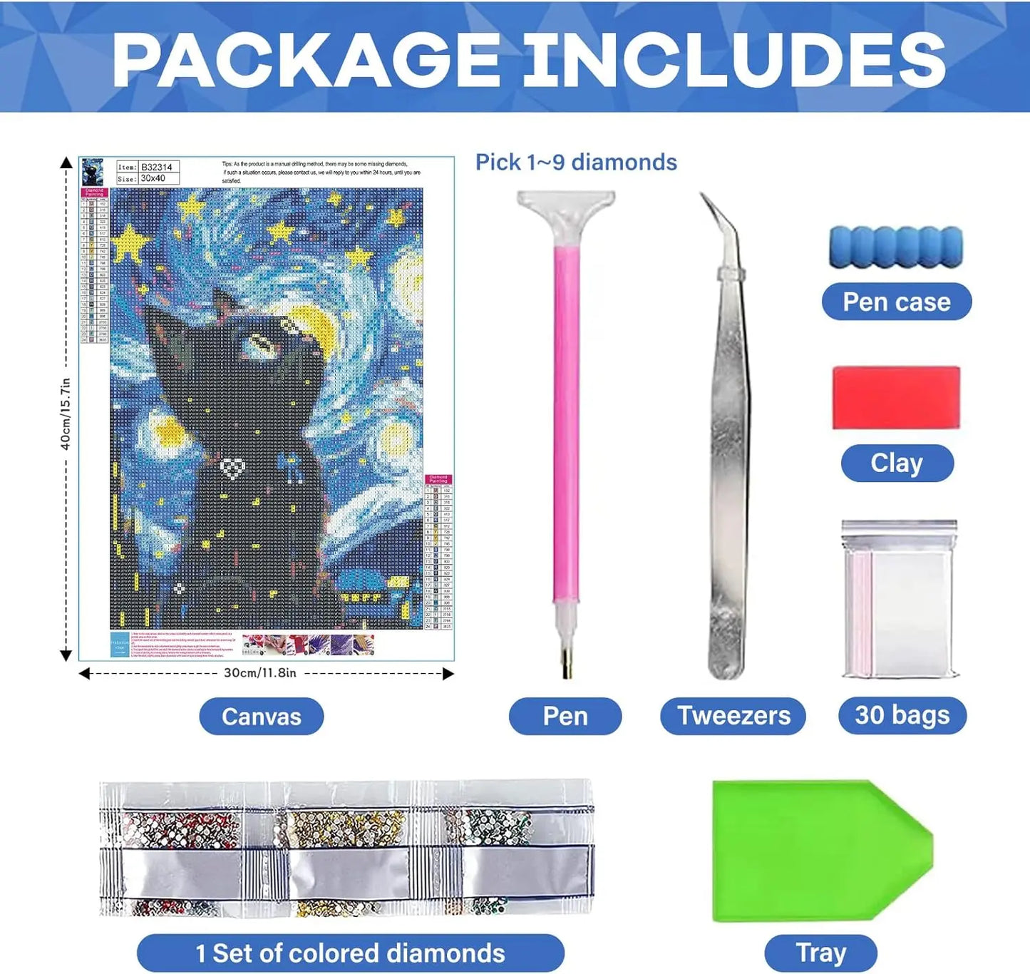 DIY 5D Diamond Painting Kit.