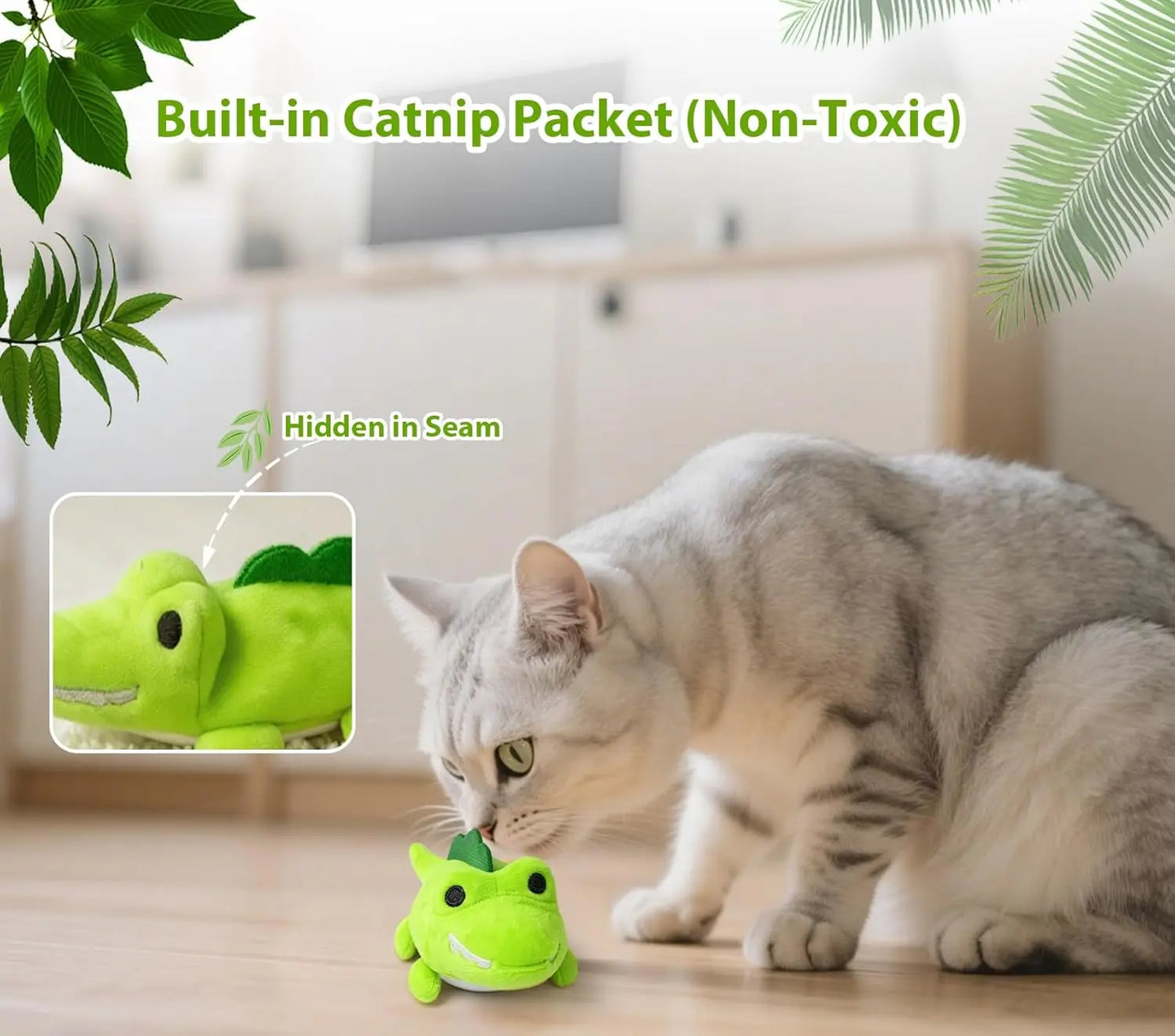 Interactive Cat Toy with Auto Moving Alligator.