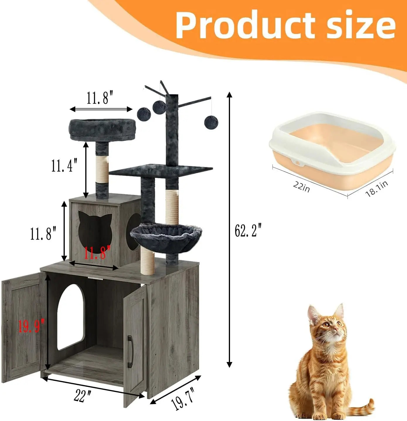 Cat Tree with Litter Box.
