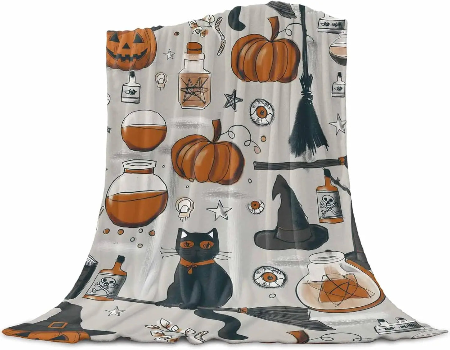 Happy Halloween Flannel Throw Blanket.