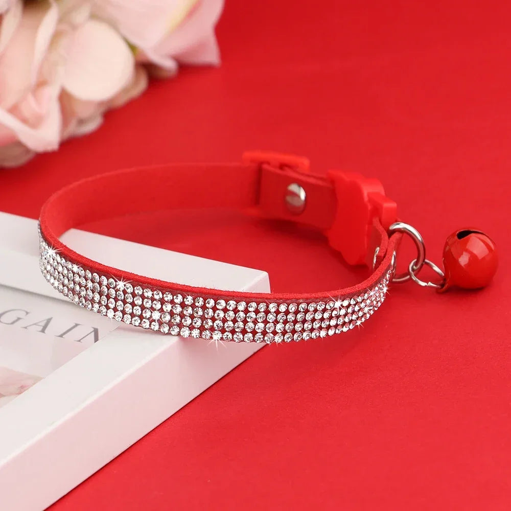 Soft Suede Leather Cat Collar.