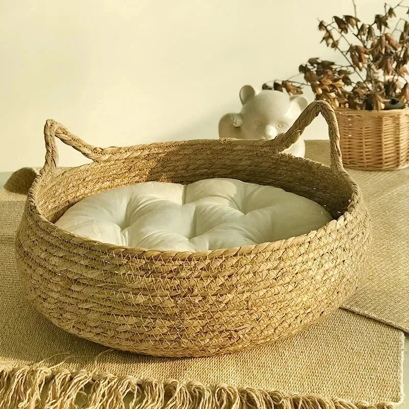 Pure Hand-Woven Rattan Cat Nest.