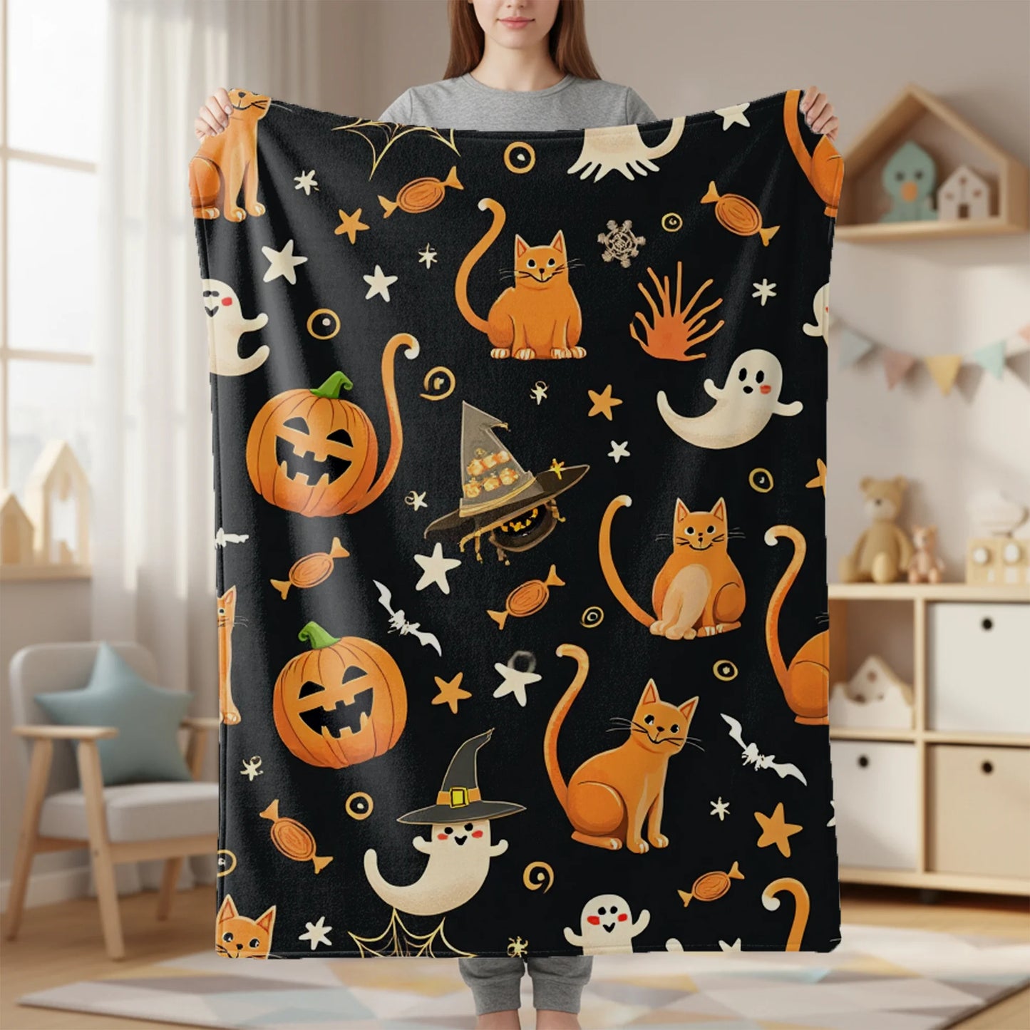 Halloween Flannel Throw Blanket.