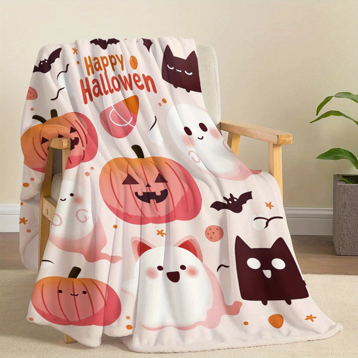 Halloween Ghost Pumpkin Cat.