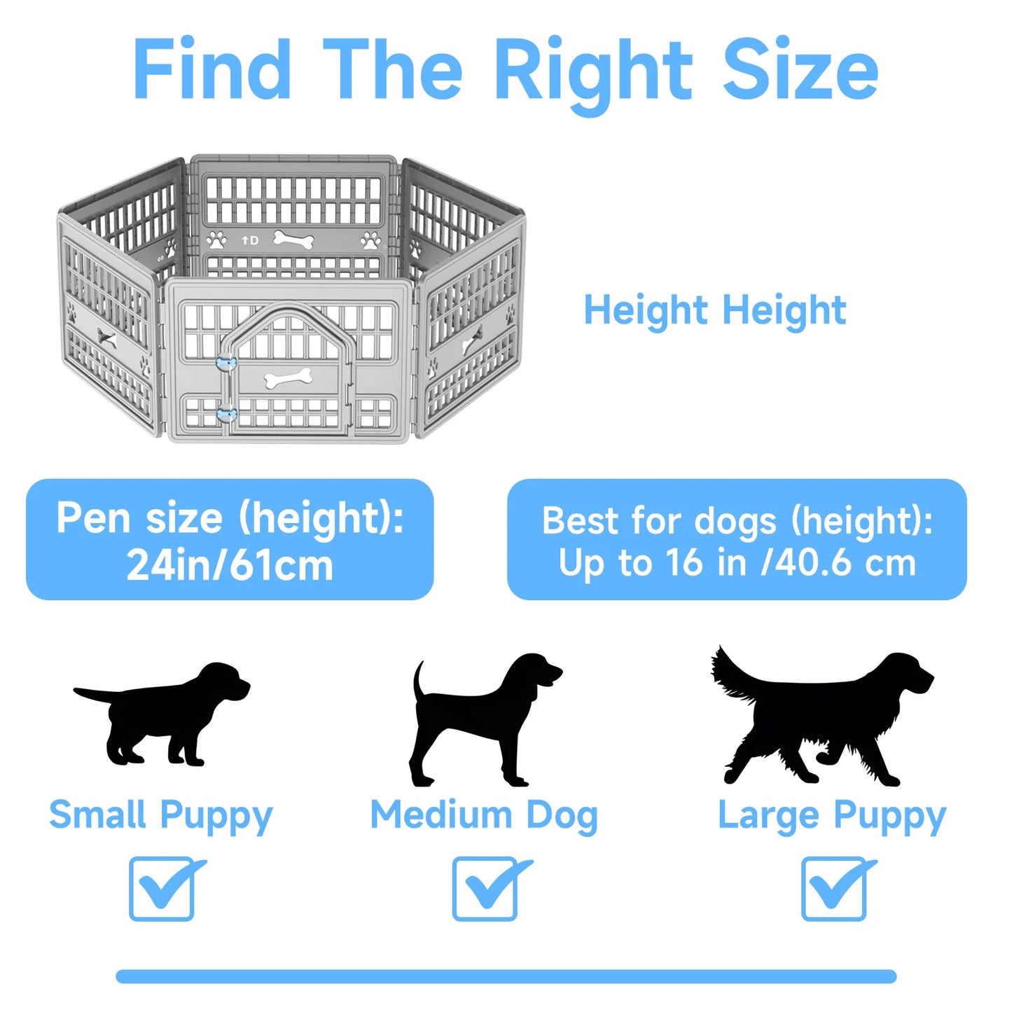 6 Panels Plastic Pet Playpen.