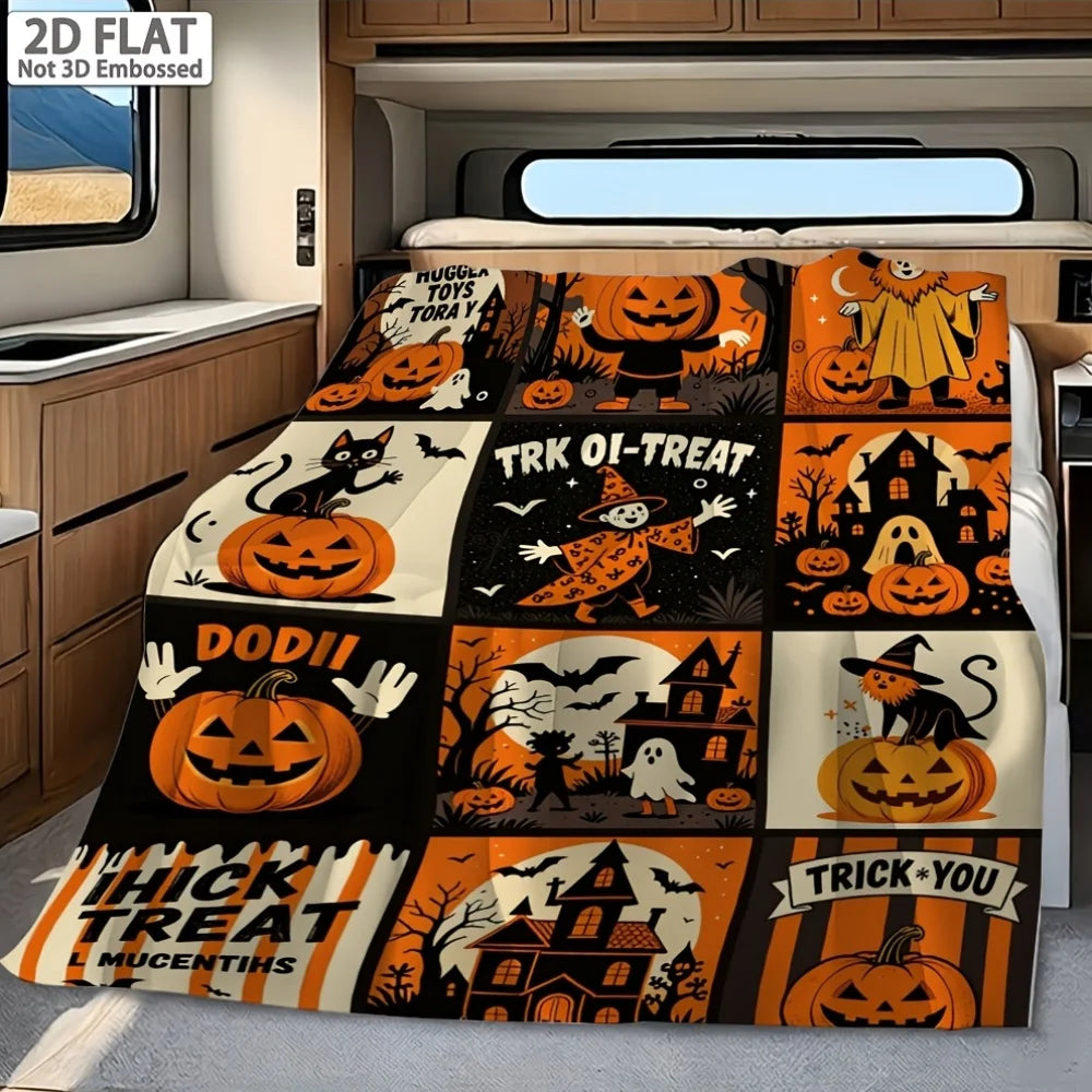 Vintage Halloween Throw Blanket.