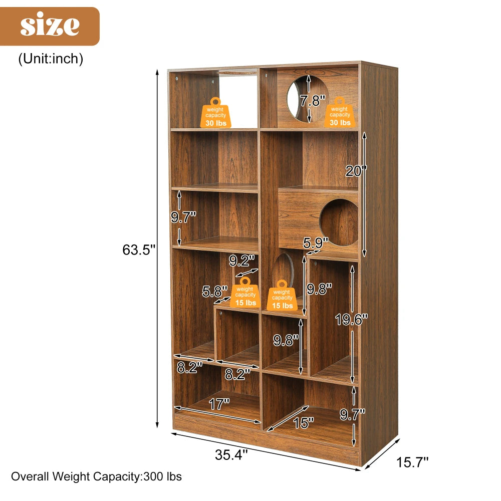 Cat Wood Bookshelf House.