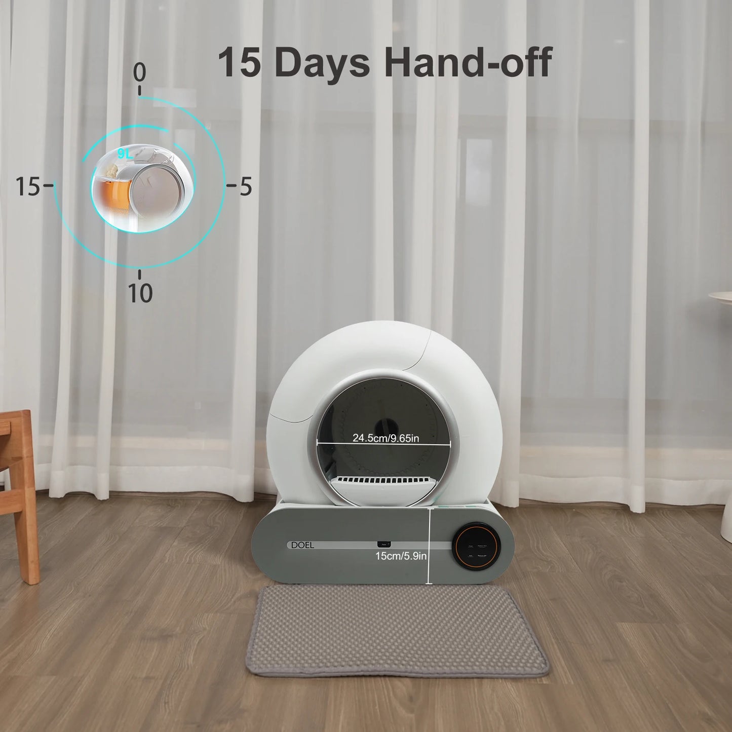 DOEL Self Cleaning Cat Litter Box.