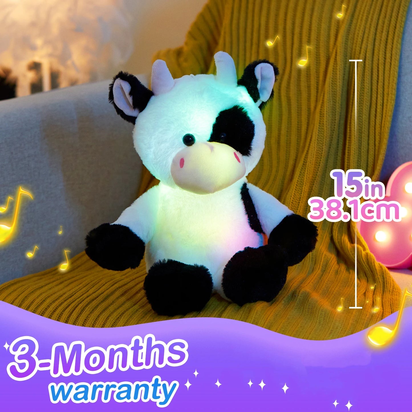 Glowing Dairy Cattle Plush Toy.