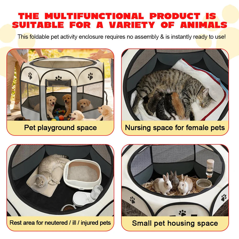 Foldable Octagonal Pet Playpen.
